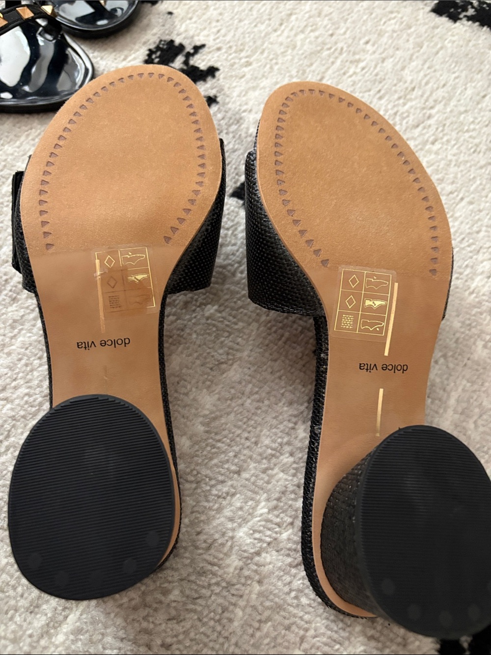 Dolce Vita Black Slide Mules with bamboo Buckle Accent - Picture 5 of 5